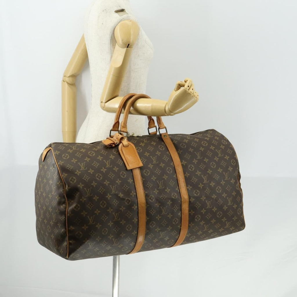 Louis Vuitton Keepall Bag Monogram Canvas Brown Canvas Travel Bag Bag (Pre-Owned)