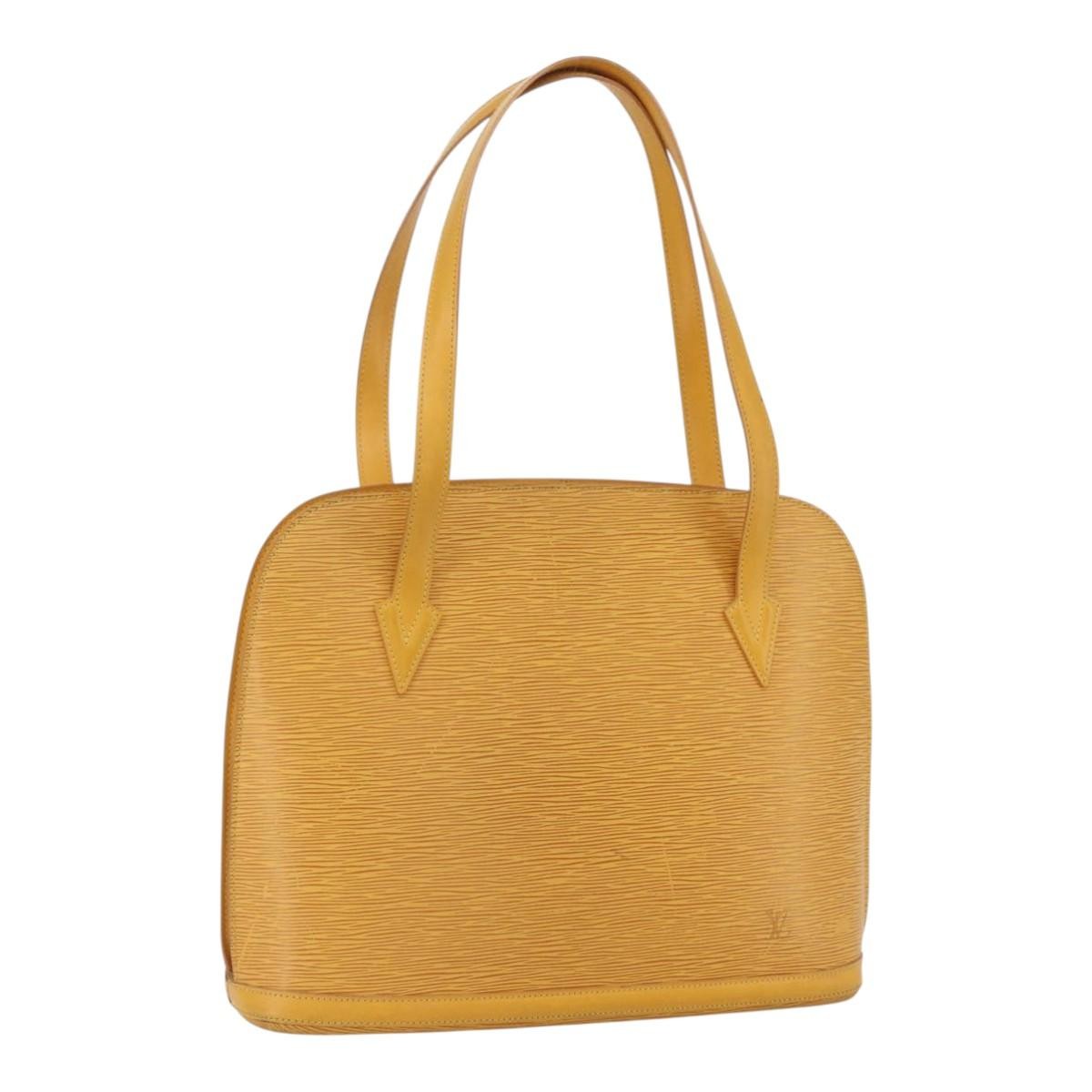 Louis Vuitton Lussac Handbag Epi Leather Yellow Leather Shoulder Bag Bag (Pre-Owned)