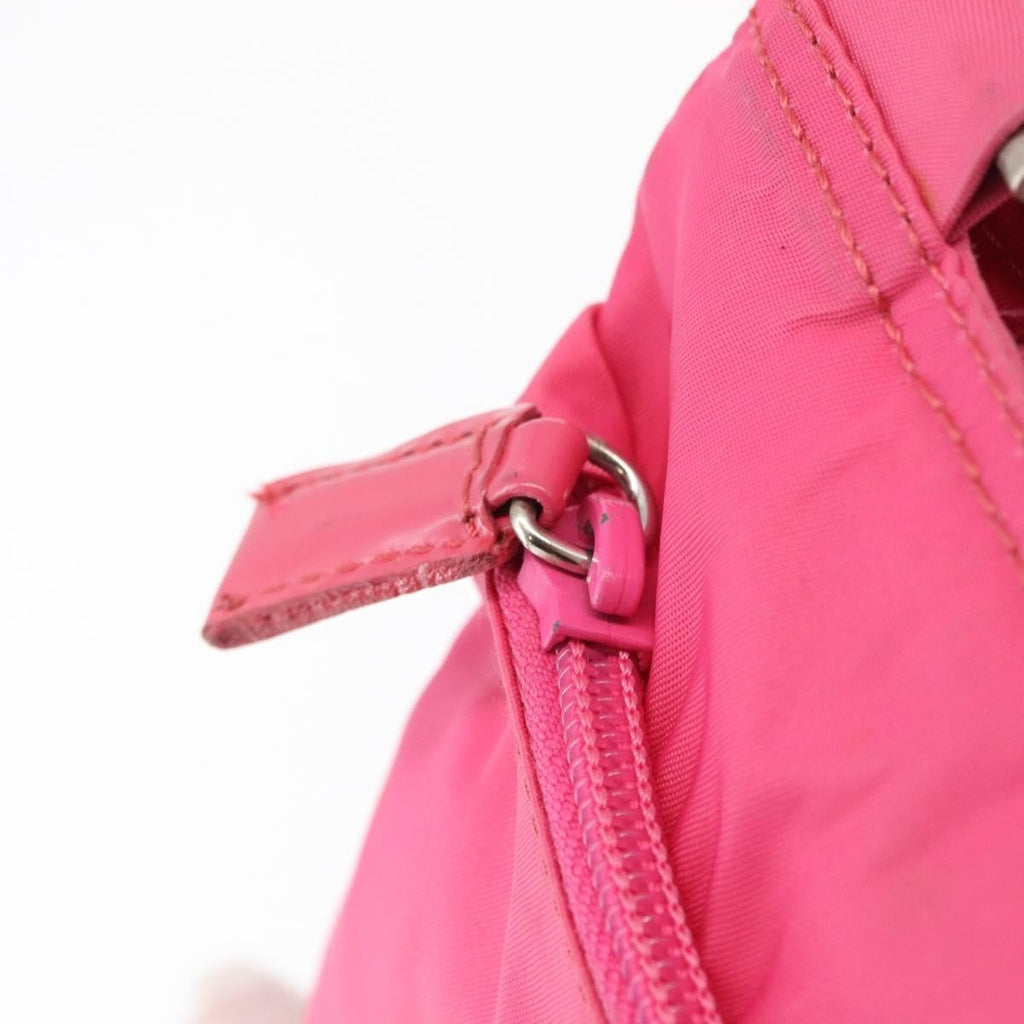 Prada Front Pocket Messenger Bag Re-Nylon With Saffiano Leather Pink Nylon Shoulder Bag Bag (Pre-Owned)