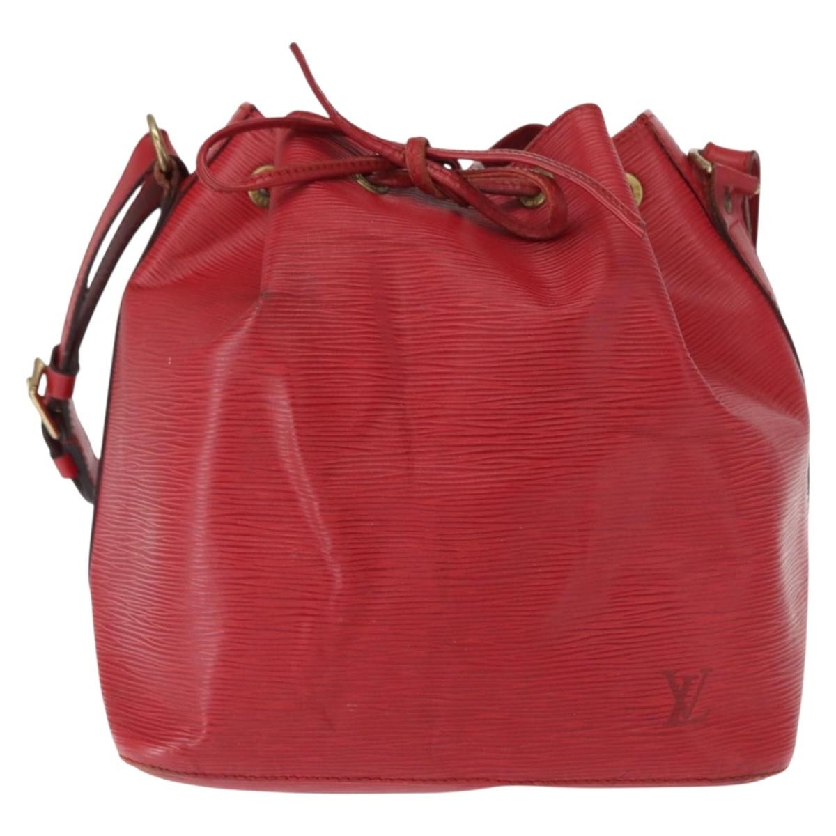 Louis Vuitton Petit Noe Handbag Epi Leather Red Leather Shoulder Bag Bag (Pre-Owned)
