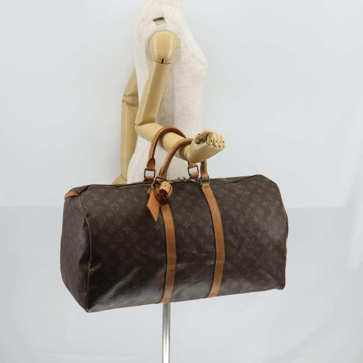 Louis Vuitton Keepall Bag Monogram Canvas Brown Canvas Travel Bag Bag (Pre-Owned)