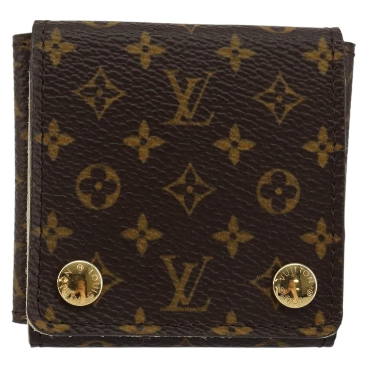 Louis Vuitton Case Jewelry Box Canvas Brown Canvas Wallets Accessory (Pre-Owned)