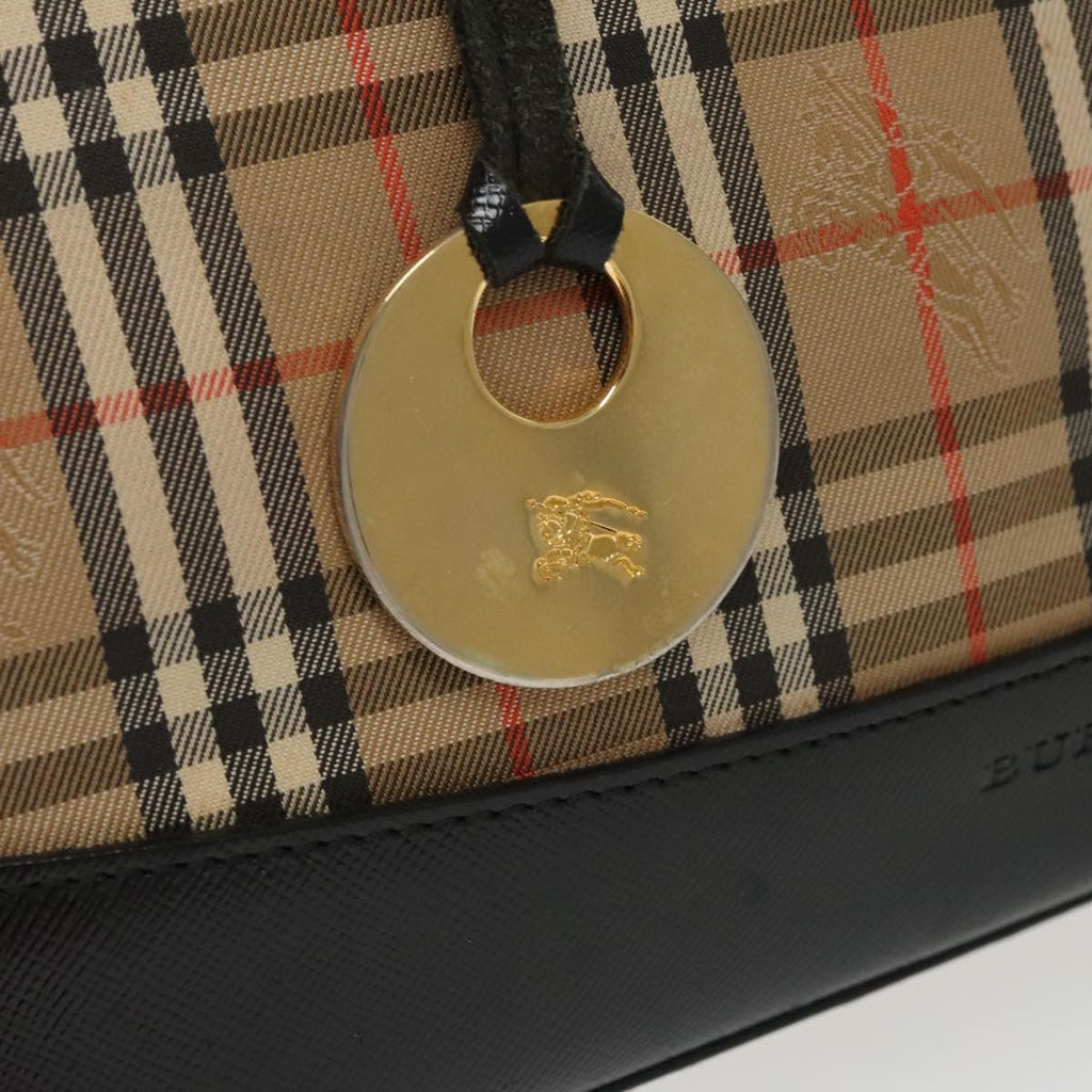 Burberry Nova Check Handbag Nova Check Canvas Beige Canvas Handbag (Pre-Owned)