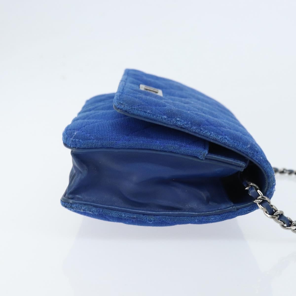 Chanel Wallet On Chain Canvas Navy Canvas Shoulder Bag Bag (Pre-Owned)