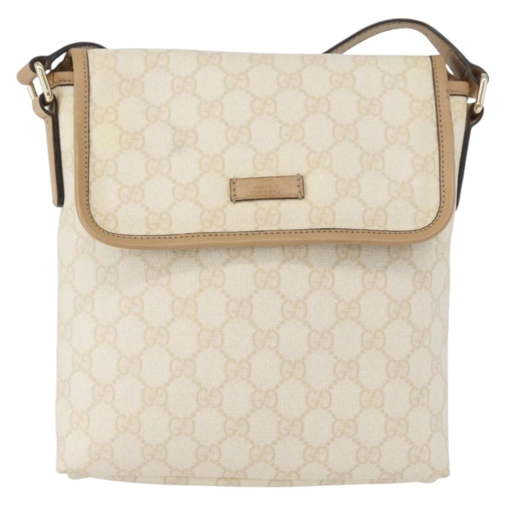 Gucci Flap Messenger Gg Coated Canvas Beige Canvas Shoulder Bag Bag (Pre-Owned)