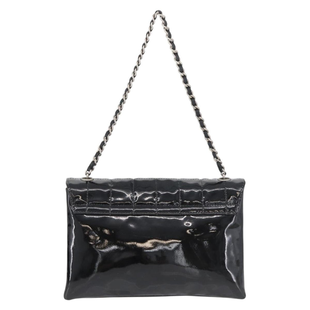 Chanel Keyboard Flap Bag Quilted Patent Black Patent_Leather Shoulder Bag Bag (Pre-Owned)