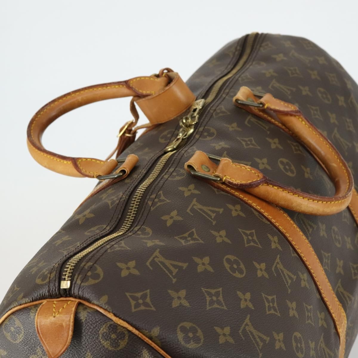 Louis Vuitton Keepall Bag Monogram Canvas Brown Canvas Travel Bag Bag (Pre-Owned)