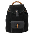 Gucci Gucci Bamboo Backpack Daim Black Denim_Jeans Backpack Bag (Pre-Owned)