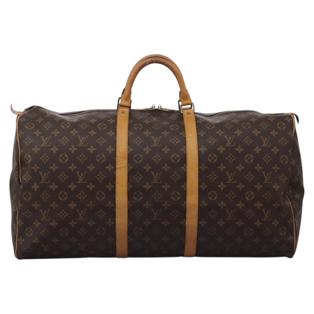 Louis Vuitton Keepall Bag Monogram Canvas Brown Canvas Travel Bag Bag (Pre-Owned)