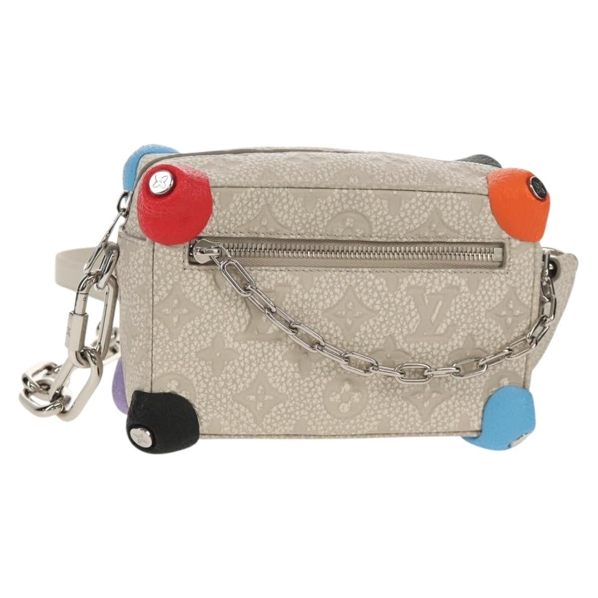 Louis Vuitton Soft Trunk Bag Monogram Taurillon Leather Gray Canvas Shoulder Bag Bag (Pre-Owned)