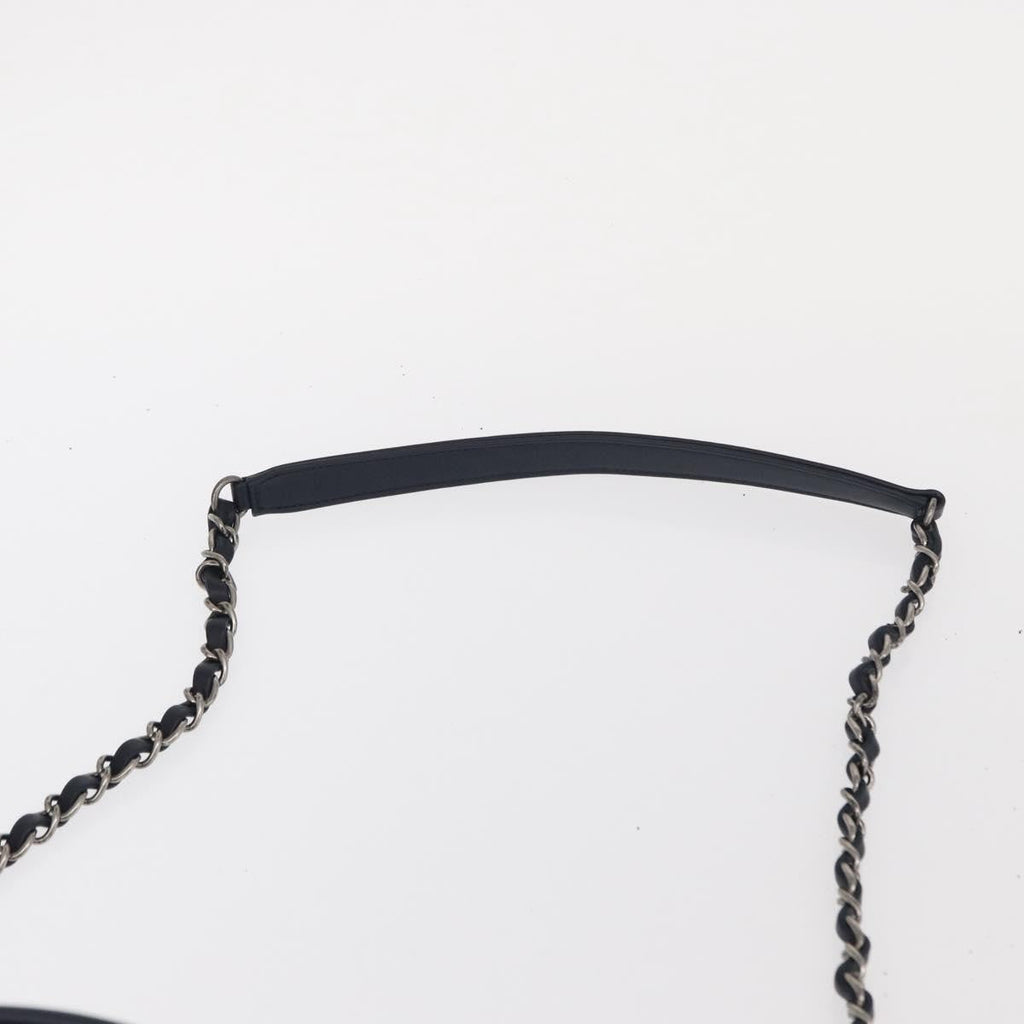 Chanel Convertible Chain Bowler Bag Woven Calfskin Green Leather Handbag (Pre-Owned)
