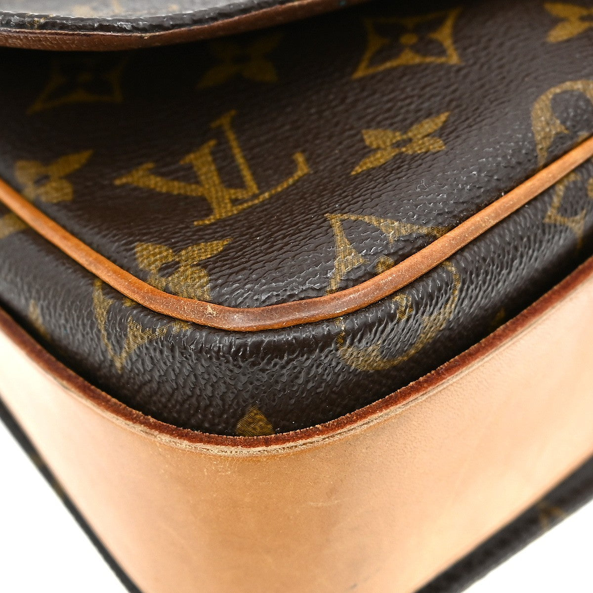 Louis Vuitton Cartouchiere Handbag Monogram Canvas Brown Canvas Shoulder Bag Bag (Pre-Owned)