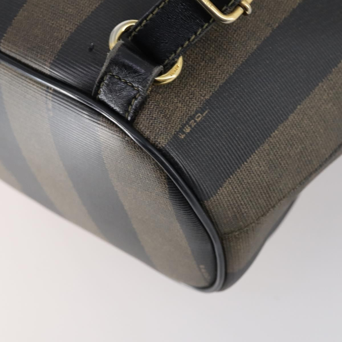 Fendi Pequin Front Pocket Backpack Coated Canvas Brown Pvc Backpack Bag (Pre-Owned)