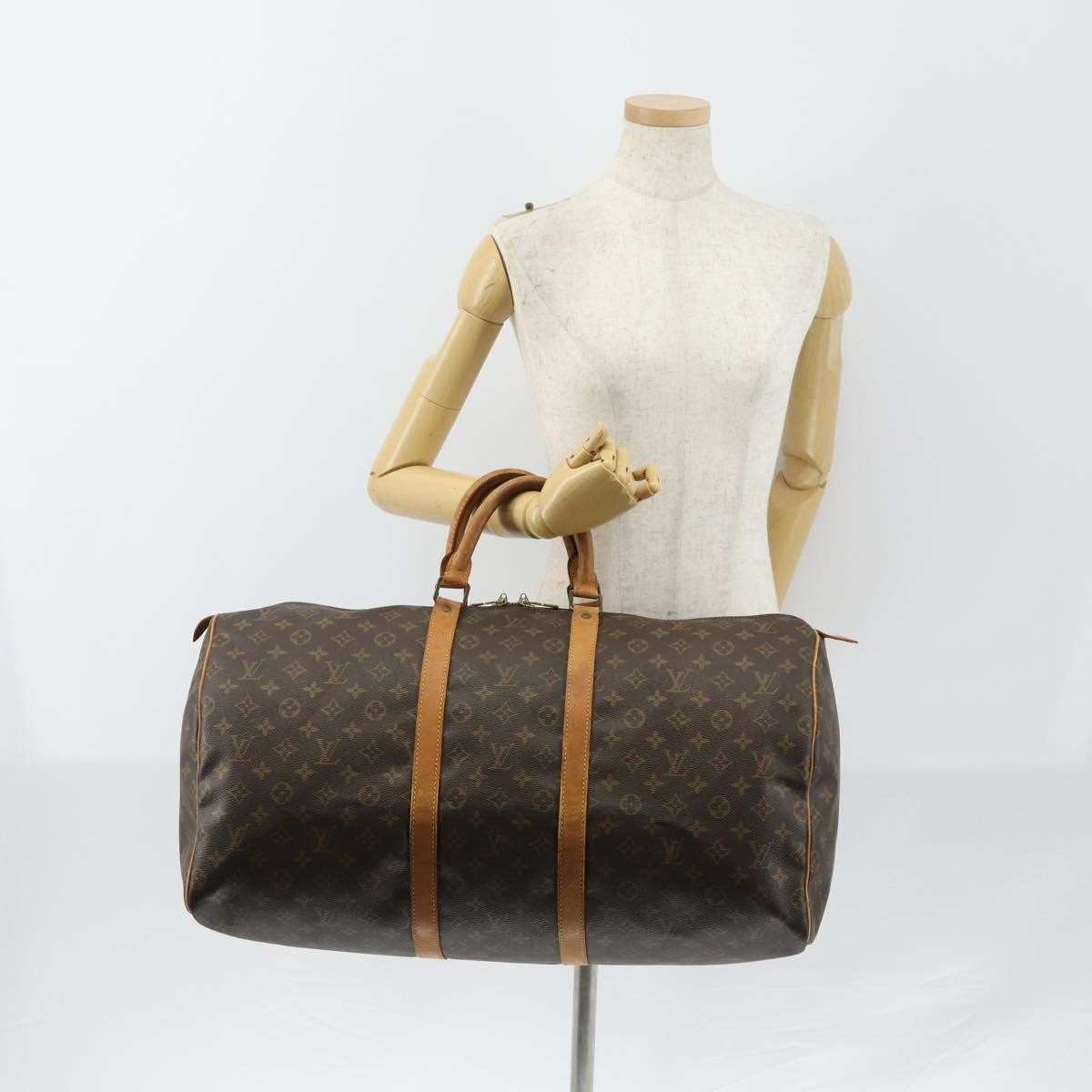 Louis Vuitton Keepall Bag Monogram Canvas Brown Canvas Travel Bag Bag (Pre-Owned)