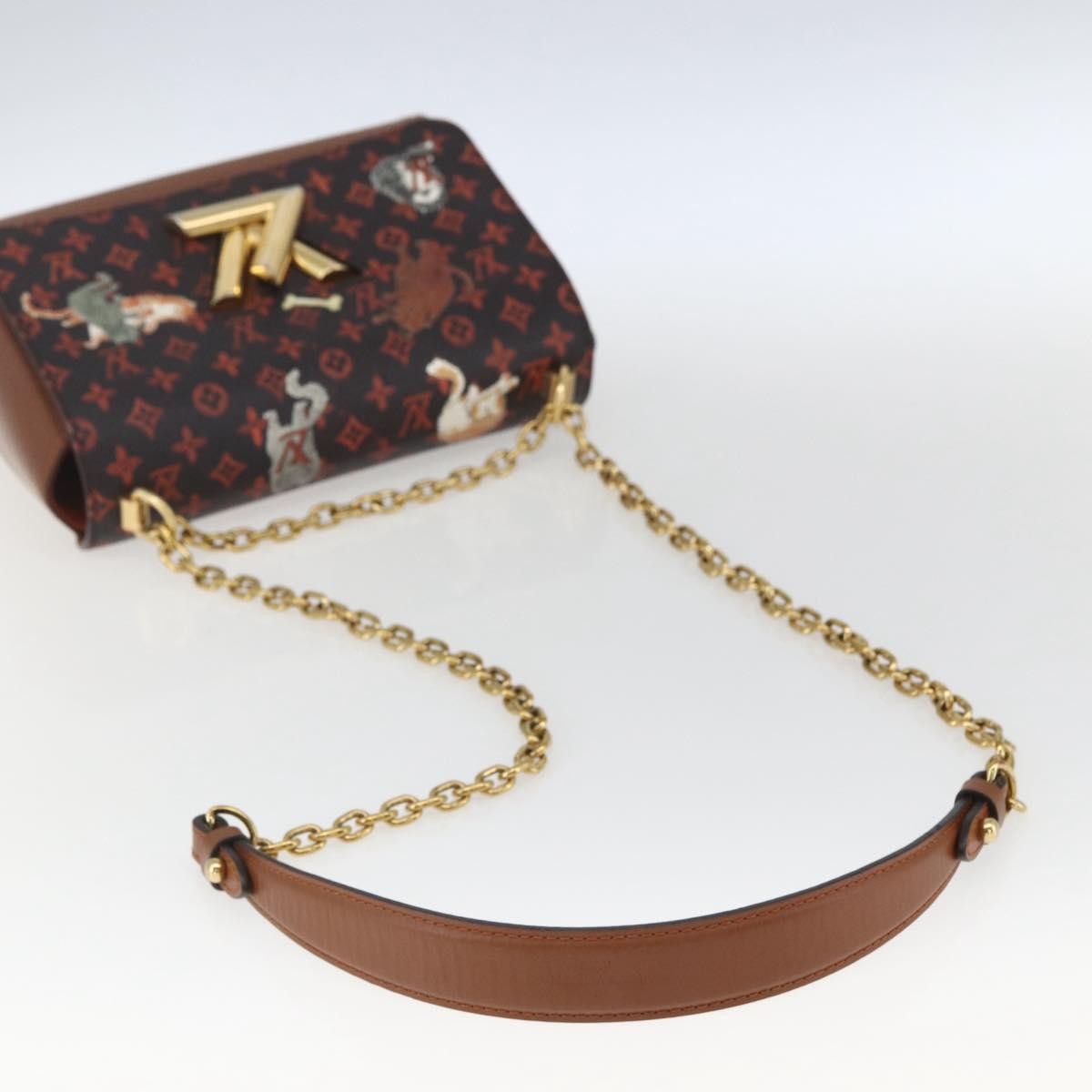 Louis Vuitton Twist Handbag Limited Edition Grace Coddington Catogram Canvas Brown Canvas Shoulder Bag Bag (Pre-Owned)