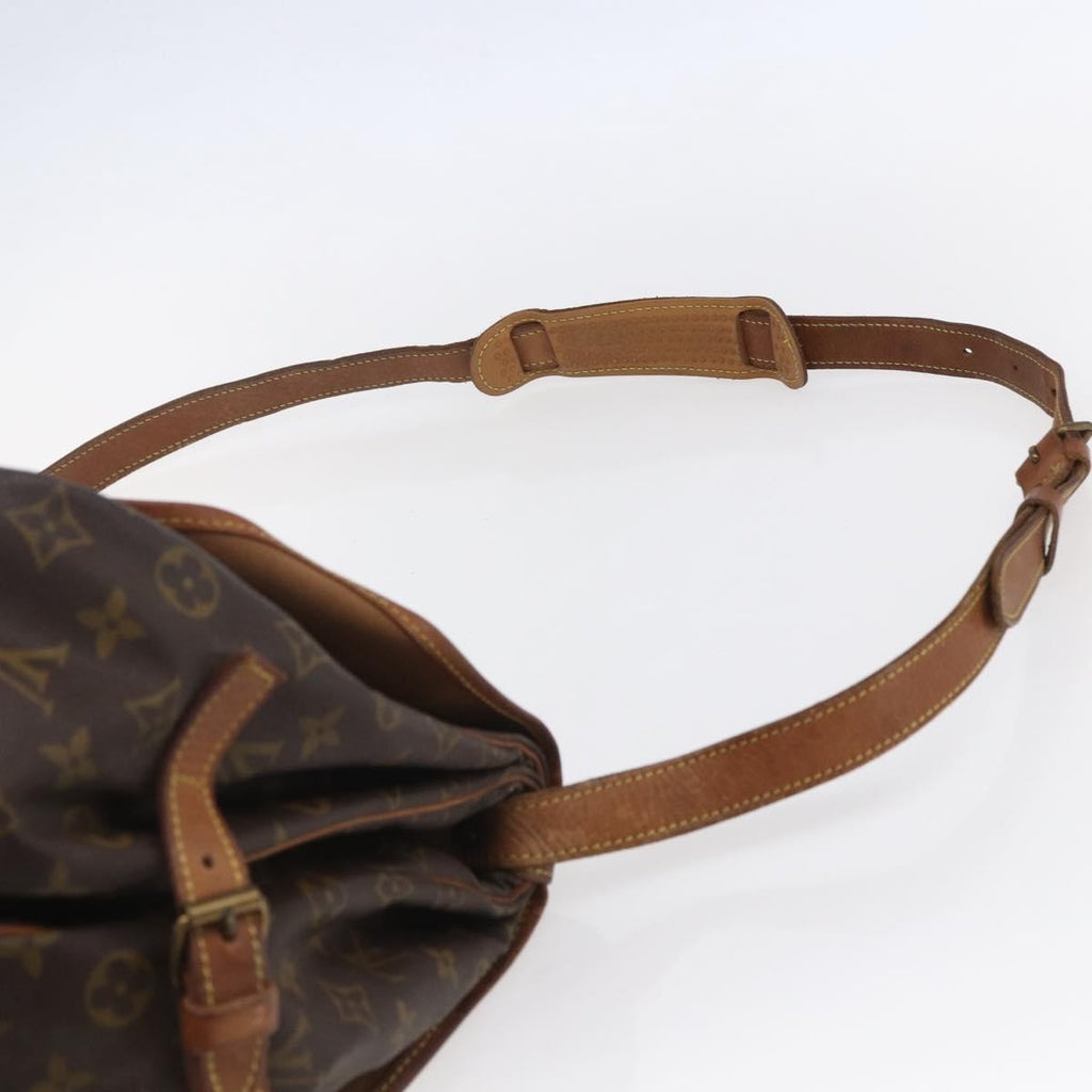 Louis Vuitton Saumur Handbag Monogram Canvas Brown Canvas Shoulder Bag Bag (Pre-Owned)