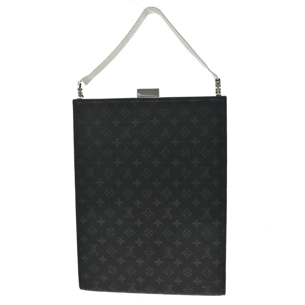 Louis Vuitton Saint Ange Handbag Monogram Satin Black Satin Handbag (Pre-Owned)