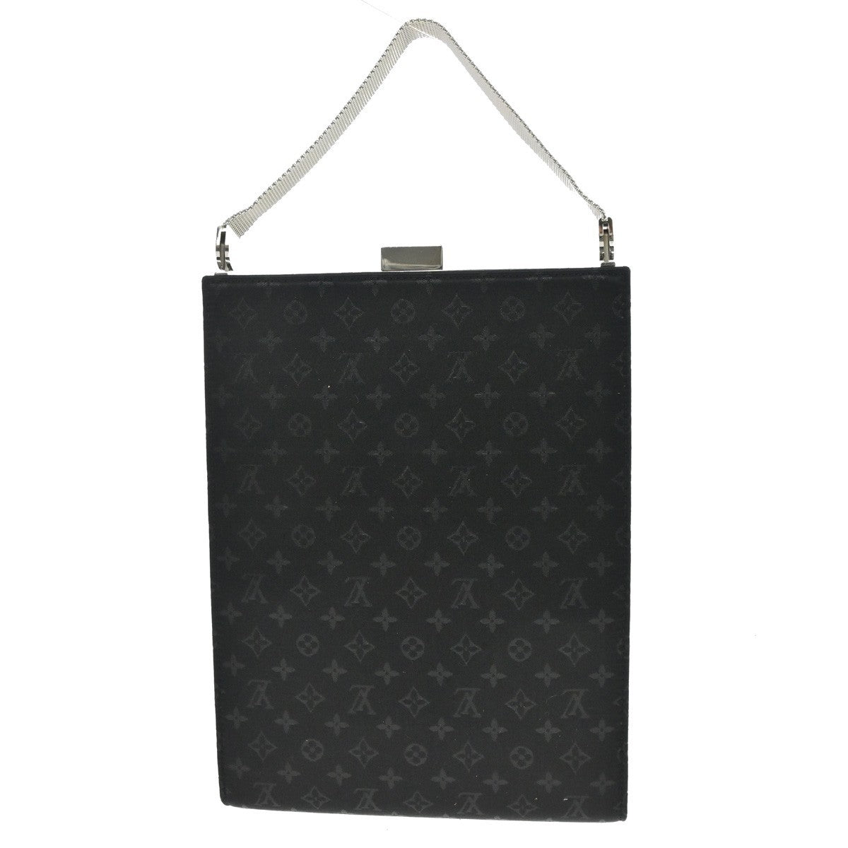 Louis Vuitton Saint Ange Handbag Monogram Satin Black Satin Handbag (Pre-Owned)