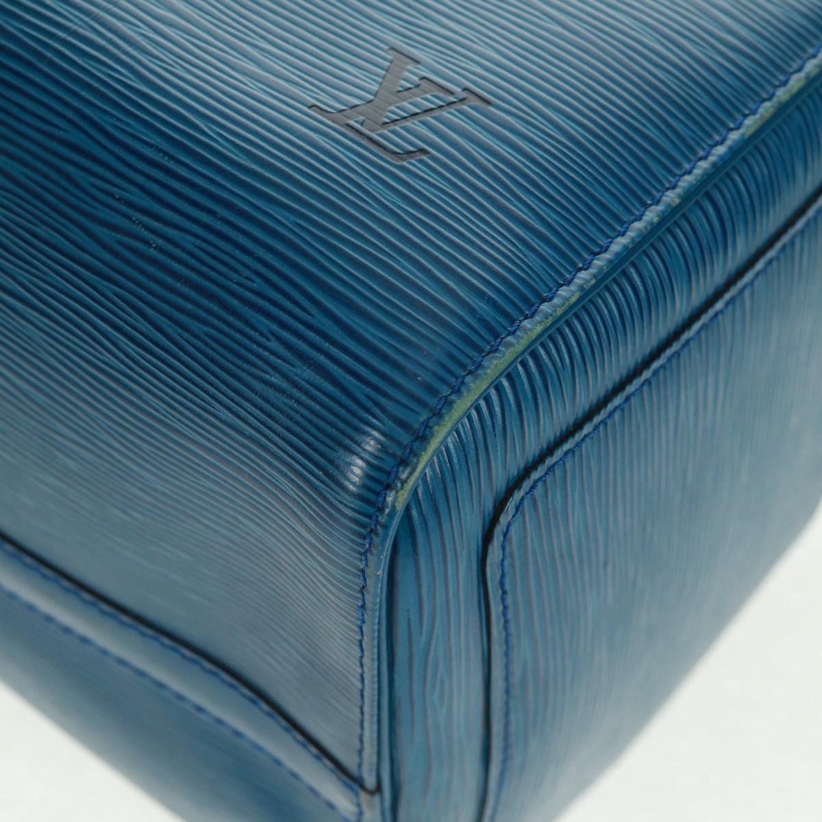 Louis Vuitton Speedy Handbag Epi Leather Blue Leather Handbag (Pre-Owned)