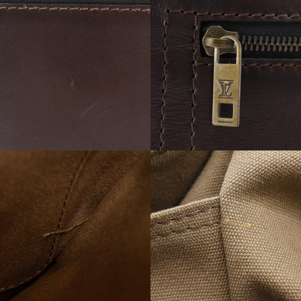 Louis Vuitton Sac Plat Crossbody Bag Utah Leather Brown Leather Shoulder Bag Bag (Pre-Owned)