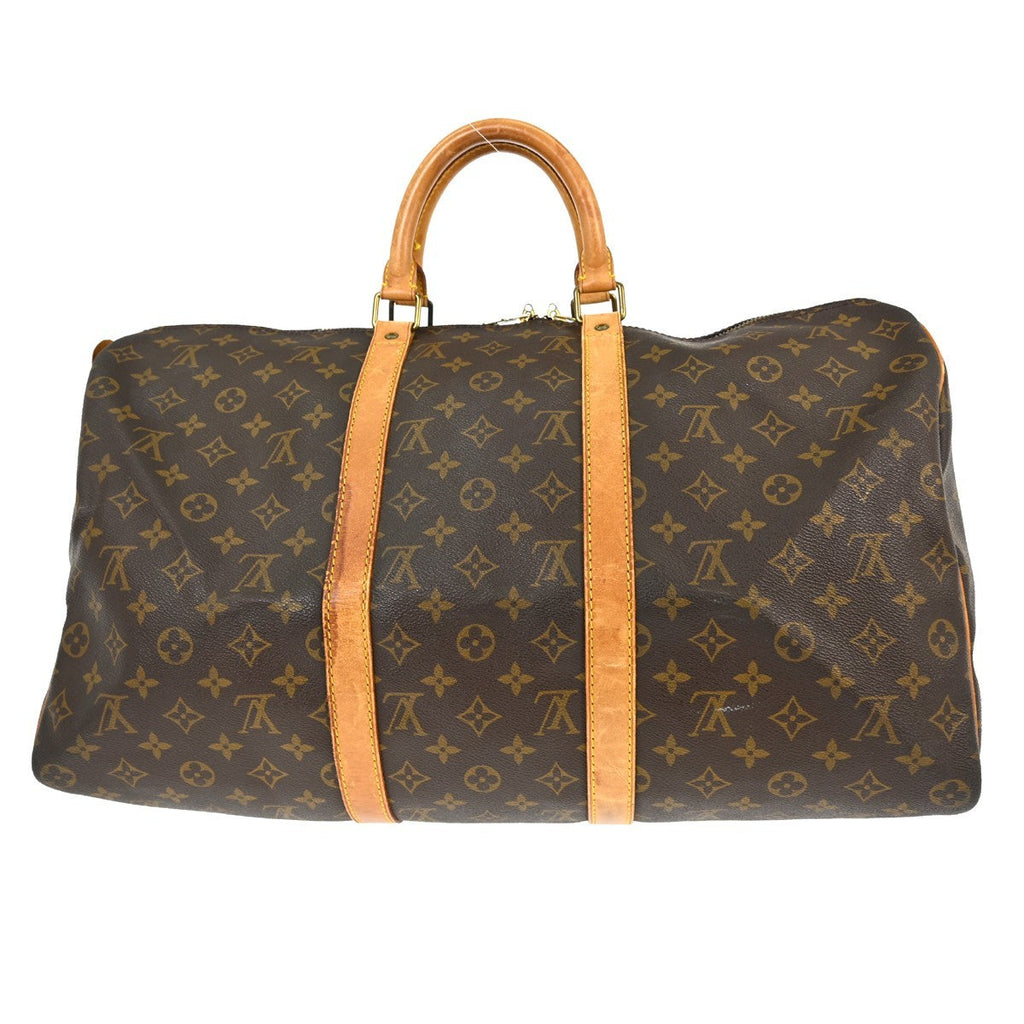 Louis Vuitton Keepall Bag Monogram Canvas Brown Canvas Travel Bag Bag (Pre-Owned)