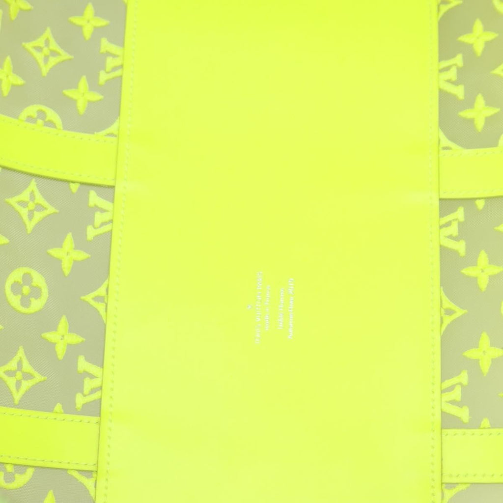 Louis Vuitton Keepall Bandouliere Bag Monogram See Through Mesh Yellow Canvas Travel Bag Bag (Pre-Owned)