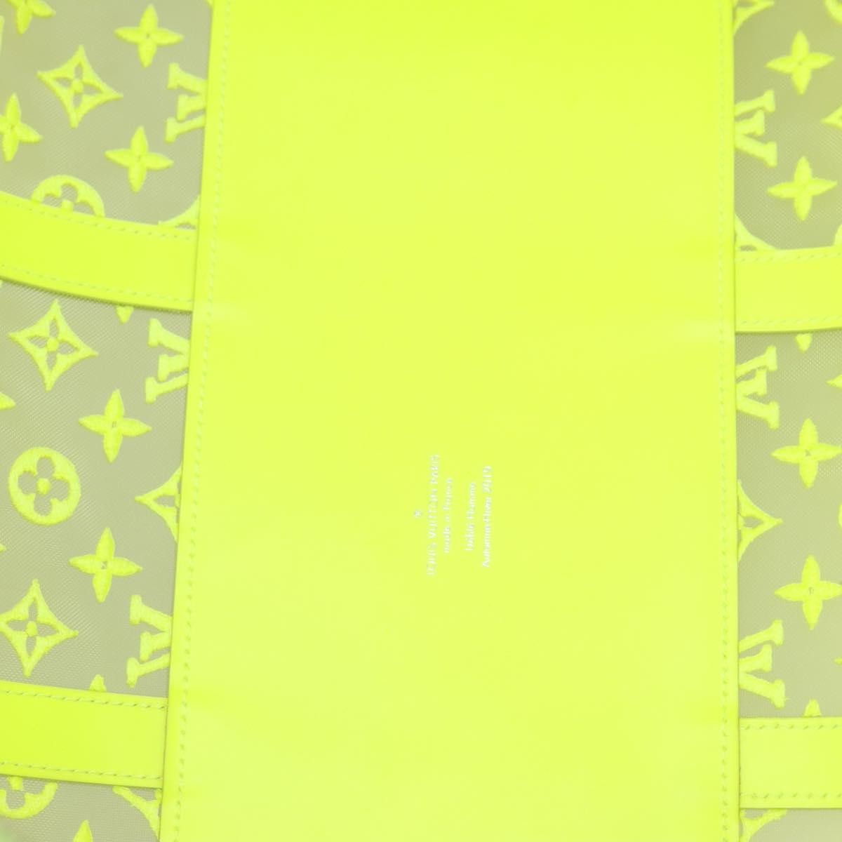 Louis Vuitton Keepall Bandouliere Bag Monogram See Through Mesh Yellow Canvas Travel Bag Bag (Pre-Owned)