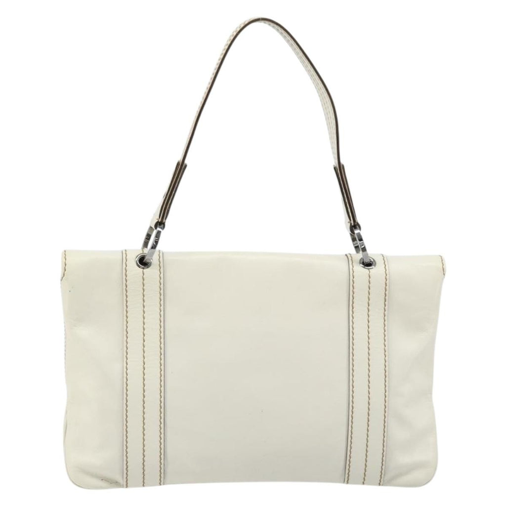 Gucci Vintage Handbag Leather White Leather Handbag (Pre-Owned)