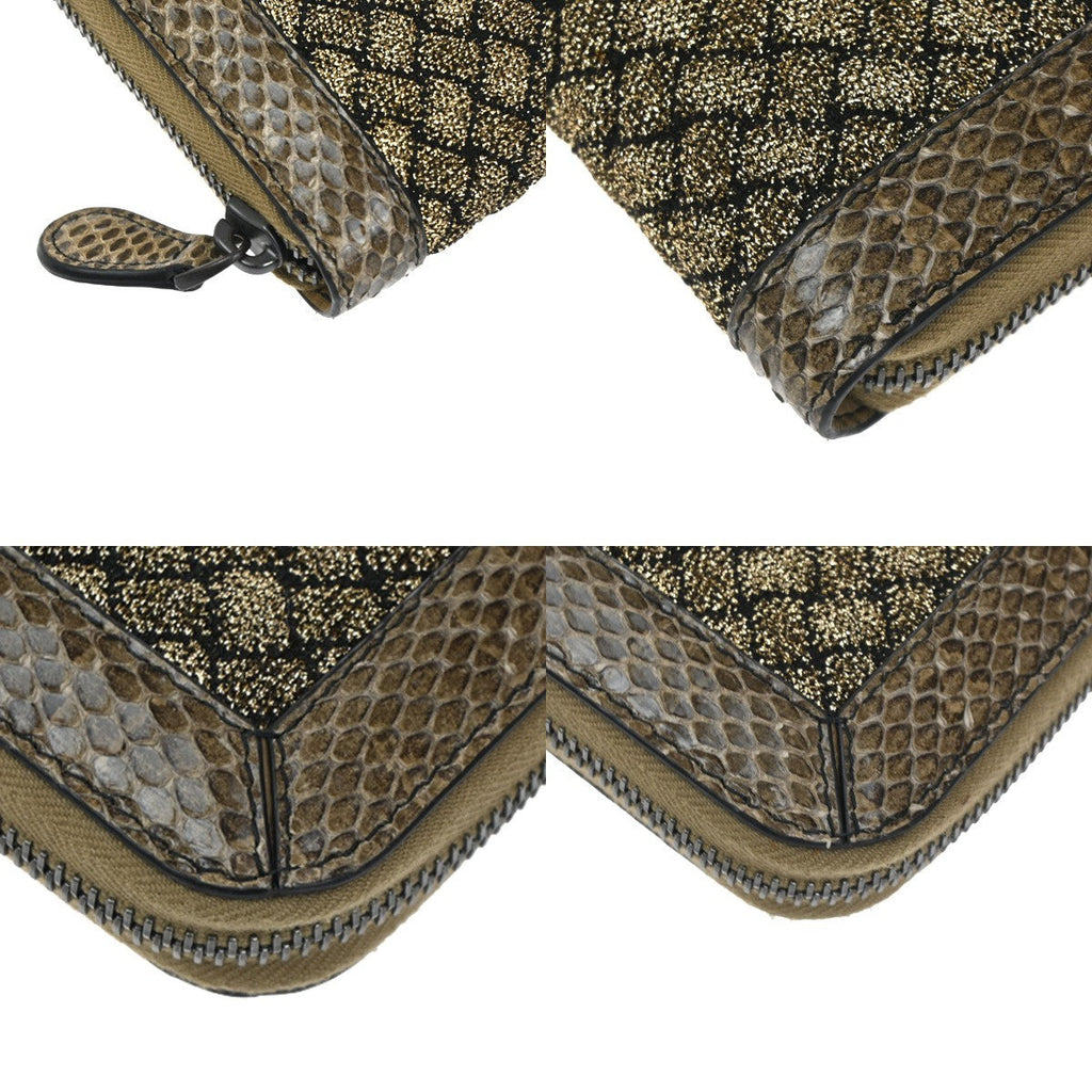 Bottega Veneta Intrecciato Long Zip  Wallet Leather Brown Leather Wallets Accessory (Pre-Owned)
