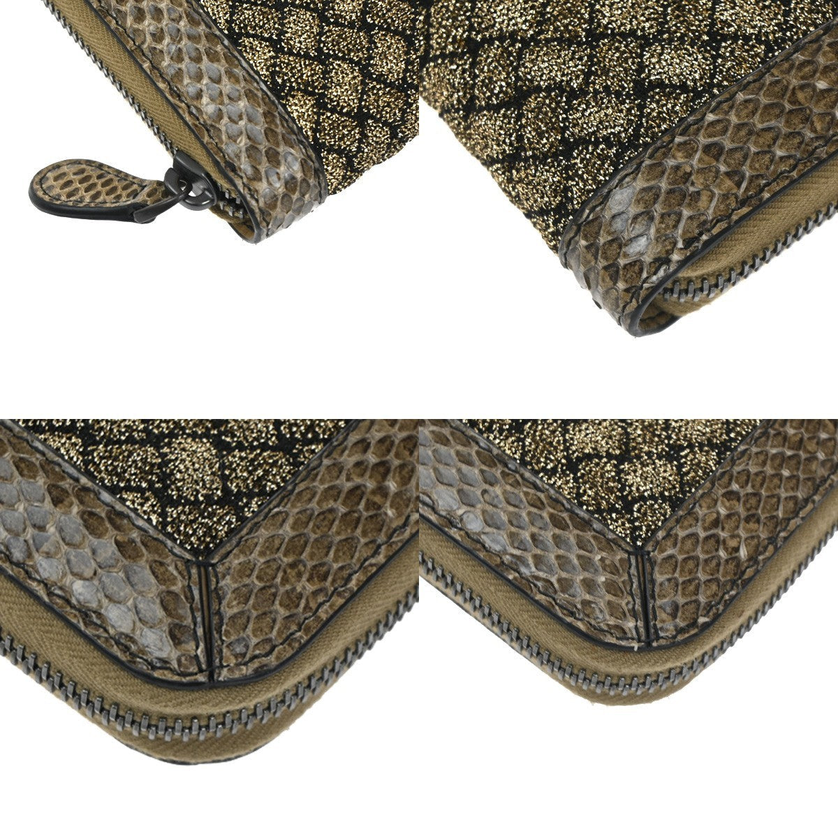 Bottega Veneta Intrecciato Long Zip  Wallet Leather Brown Leather Wallets Accessory (Pre-Owned)