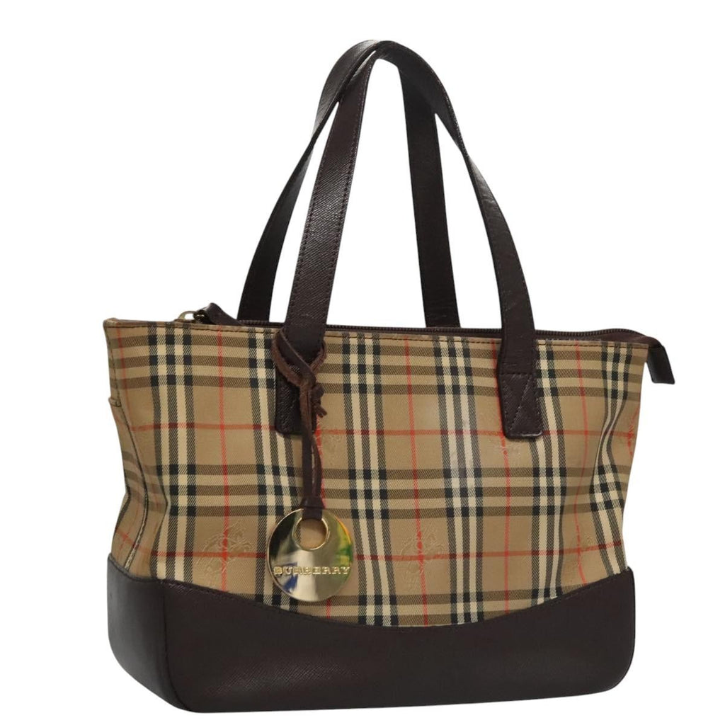 Burberry Nova Check Handbag Nova Check Canvas And Leather Beige Canvas Handbag (Pre-Owned)