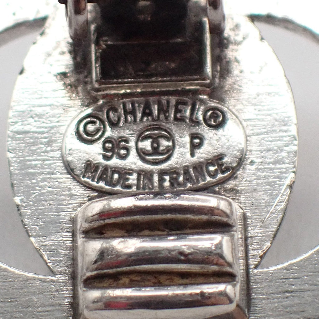 Chanel Cc Turnlock Clip-On Earrings Metal Silver Silver_Plated Earrings Jewelry (Pre-Owned)