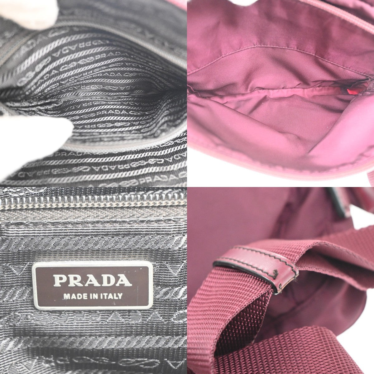 Prada Messenger Bag Printed Tessuto Red Nylon Crossbody Bag Bag (Pre-Owned)