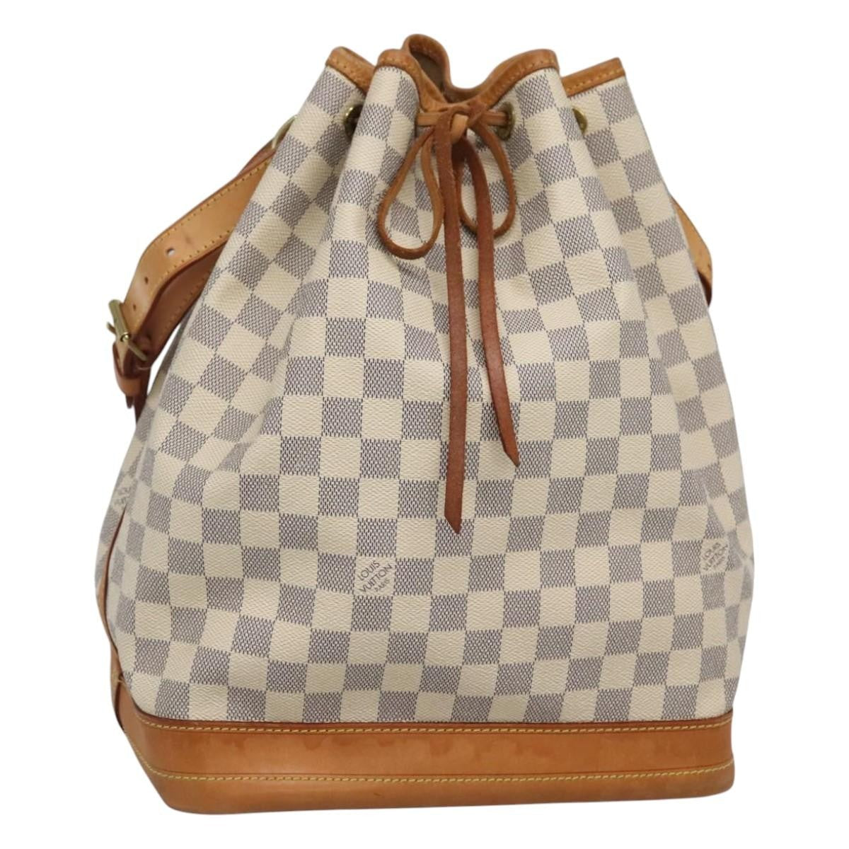 Louis Vuitton Noe Handbag Damier White Canvas Shoulder Bag Bag (Pre-Owned)