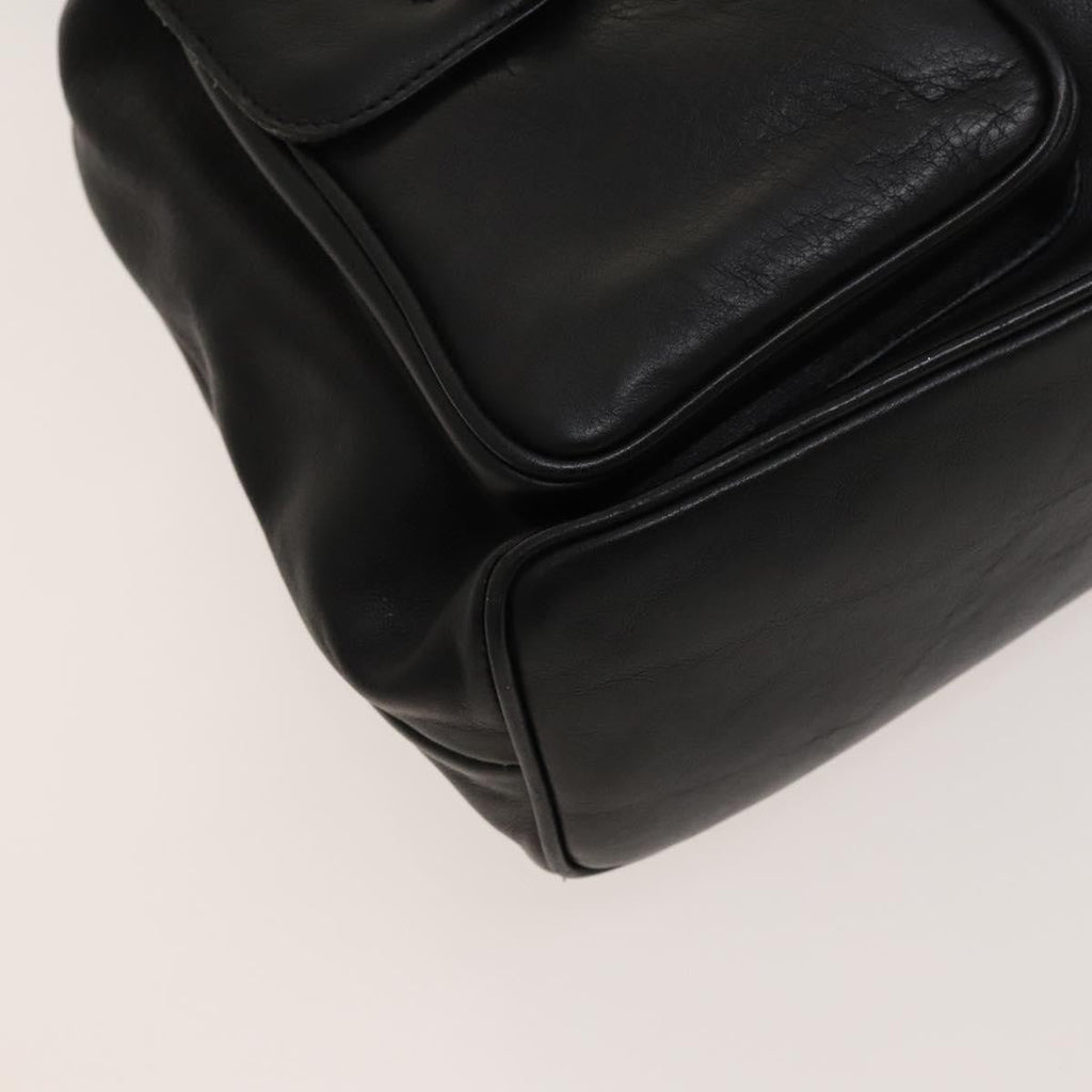 Gucci Vintage Bamboo Backpack Leather Black Leather Backpack Bag (Pre-Owned)