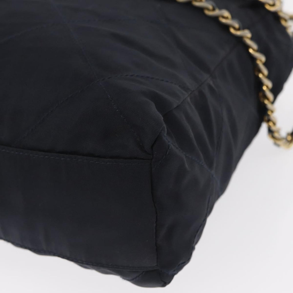 Prada Chain Shoulder Bag Tessuto Navy Nylon Shoulder Bag Bag (Pre-Owned)