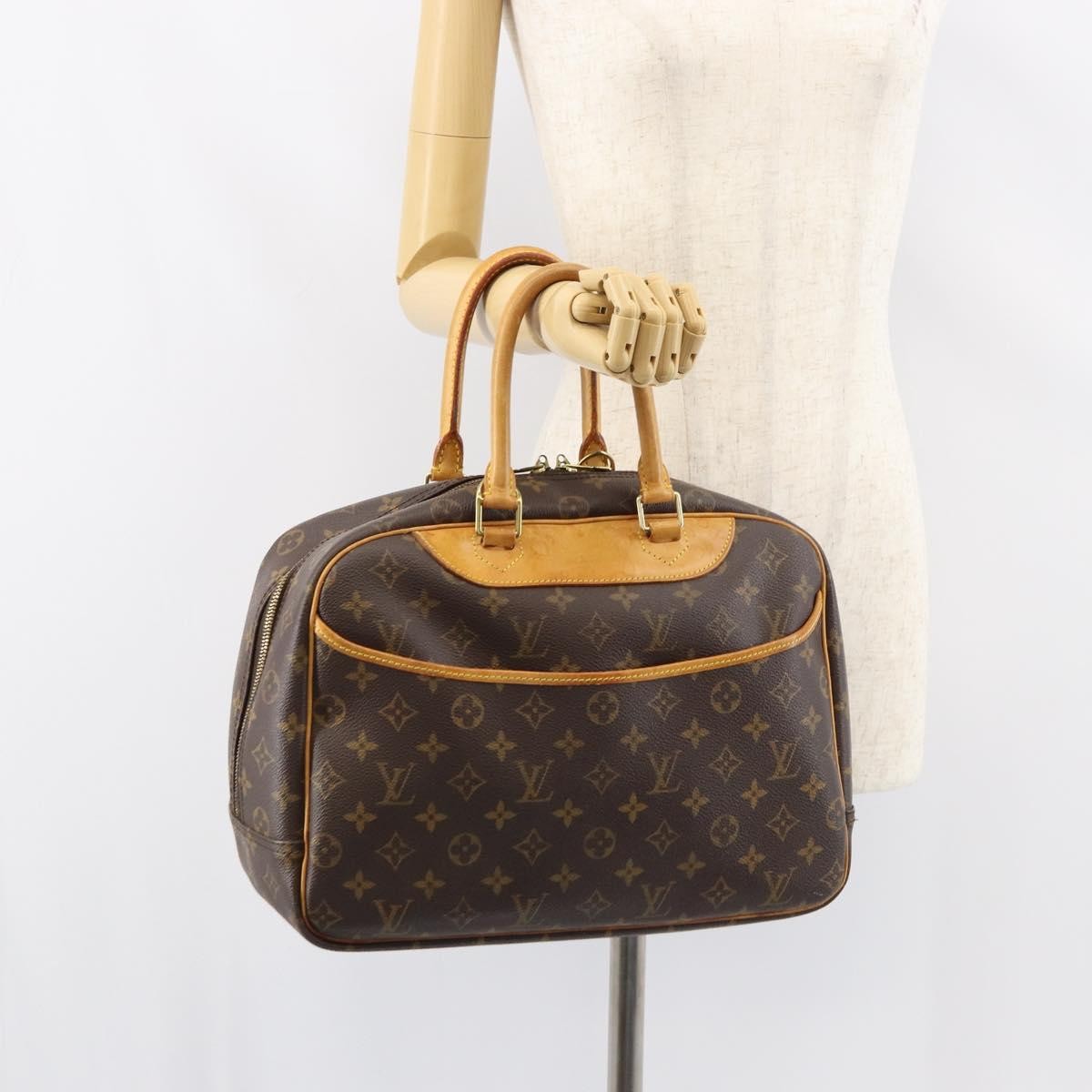 Louis Vuitton Deauville Handbag Monogram Canvas Brown Canvas Handbag (Pre-Owned)
