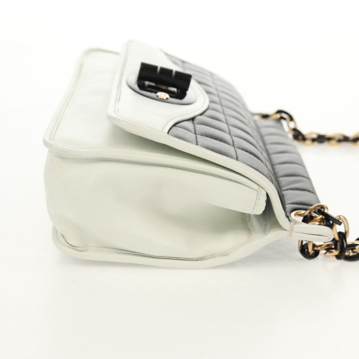 Chanel Chocolate Bar Mademoiselle Shoulder Bag Quilted Lambskin Black Leather Shoulder Bag Bag (Pre-Owned)