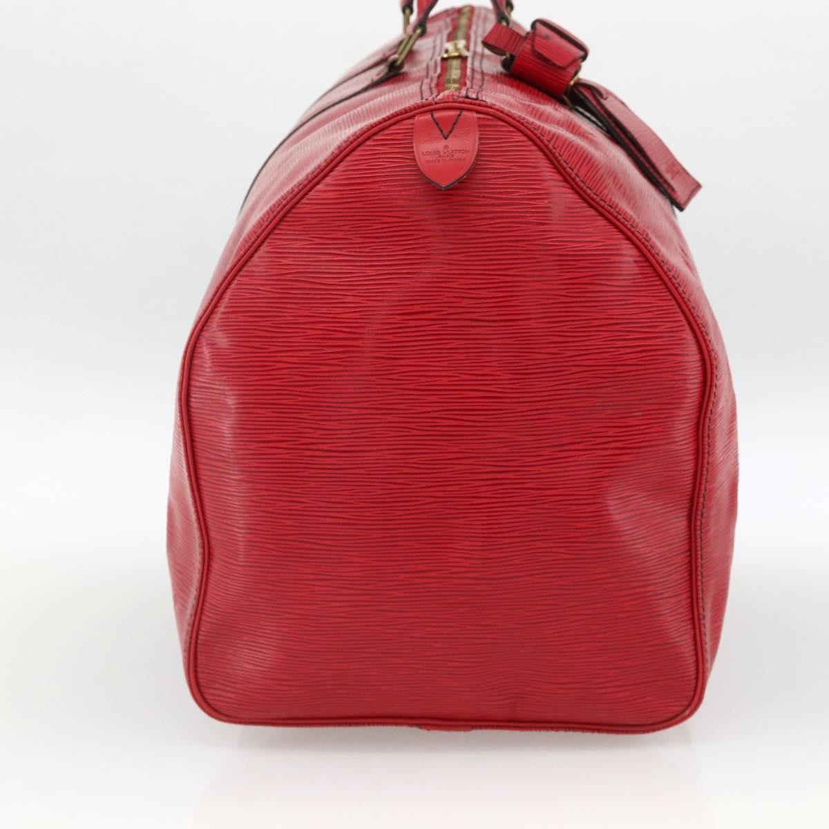Louis Vuitton Keepall Bag Epi Leather Red Leather Travel Bag Bag (Pre-Owned)