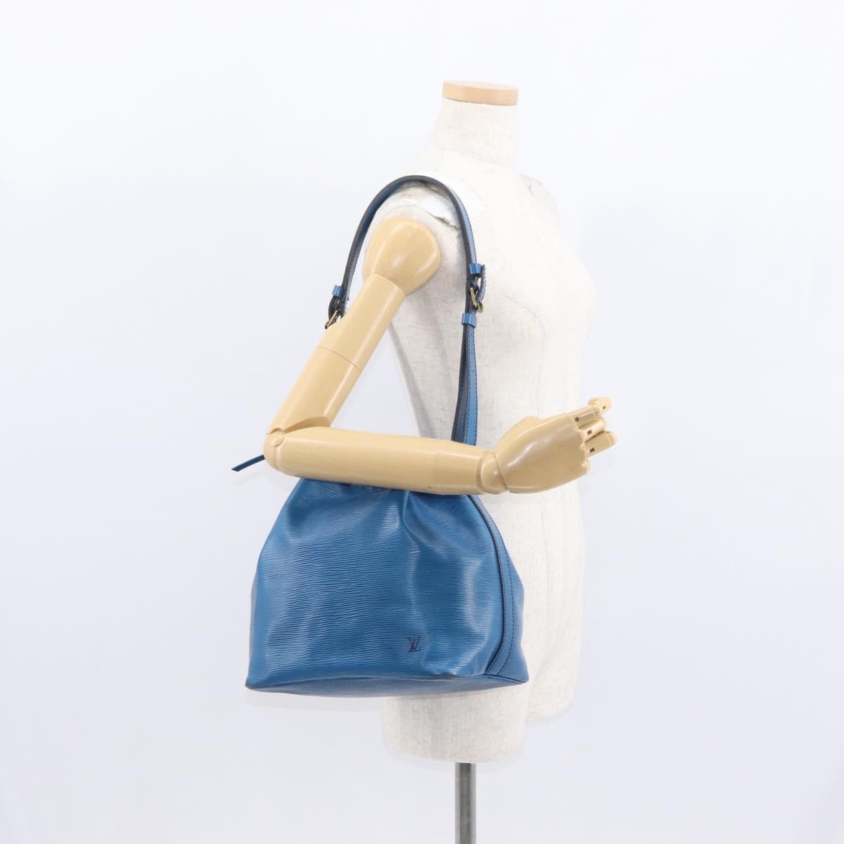 Louis Vuitton Petit Noe Handbag Epi Leather Blue Leather Shoulder Bag Bag (Pre-Owned)