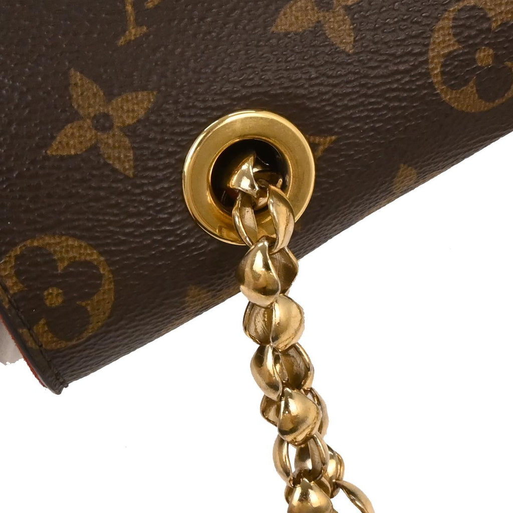 Louis Vuitton Victoire Handbag Monogram Canvas And Leather Brown Canvas Shoulder Bag Bag (Pre-Owned)
