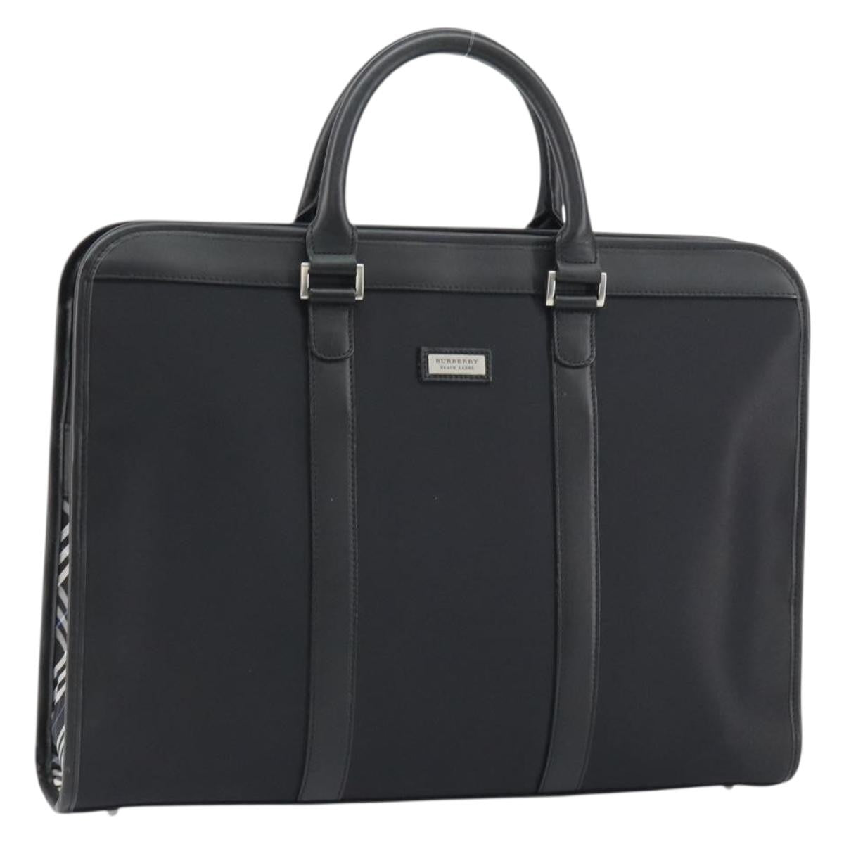 Burberry Black Label Business Bag Nylon Black Nylon Handbag (Pre-Owned)