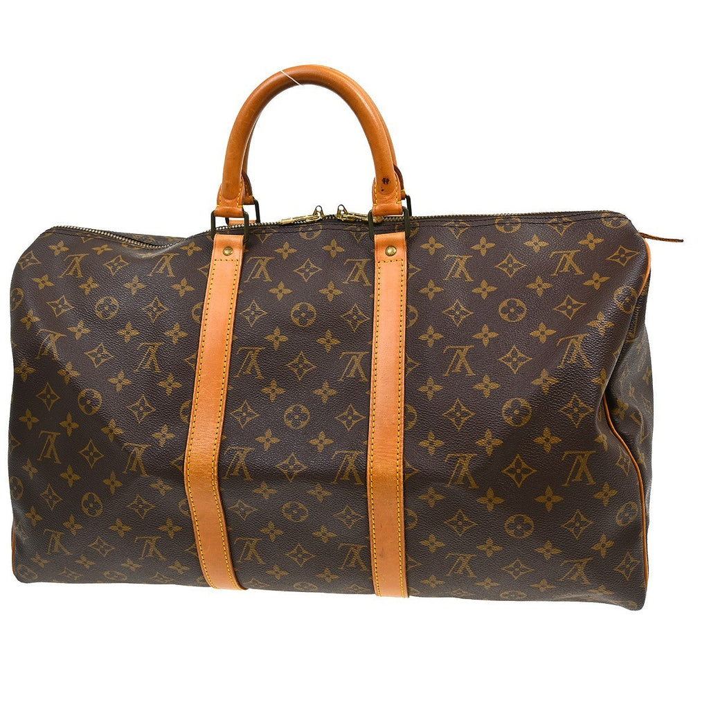 Louis Vuitton Keepall Bag Monogram Canvas Brown Canvas Travel Bag Bag (Pre-Owned)