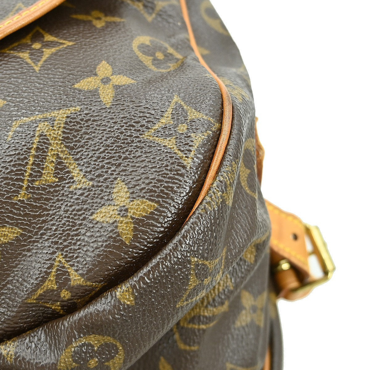 Louis Vuitton Saumur Handbag Monogram Canvas Brown Canvas Shoulder Bag Bag (Pre-Owned)