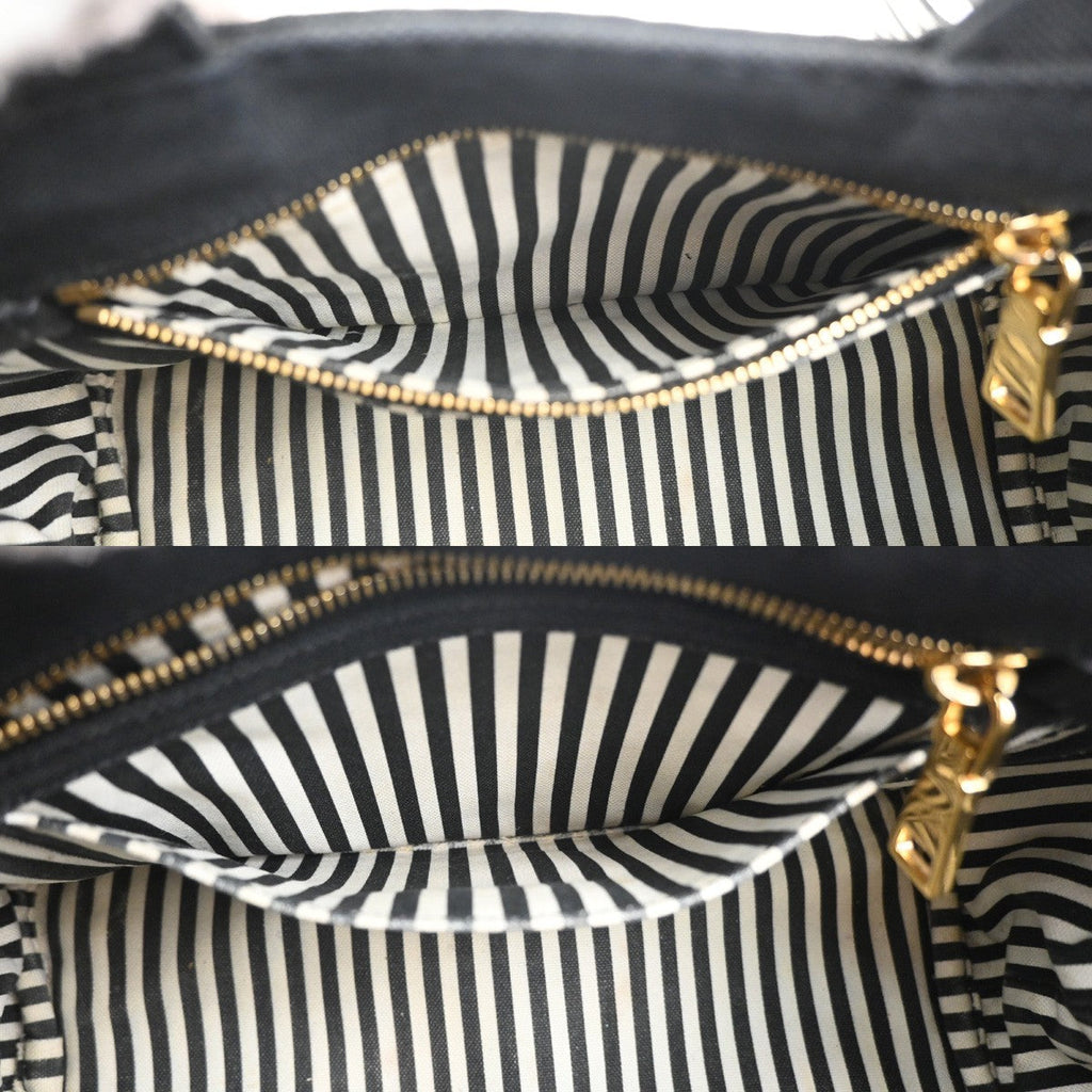 Prada Canapa Convertible Tote Canvas Black Canvas Tote Bag Bag (Pre-Owned)