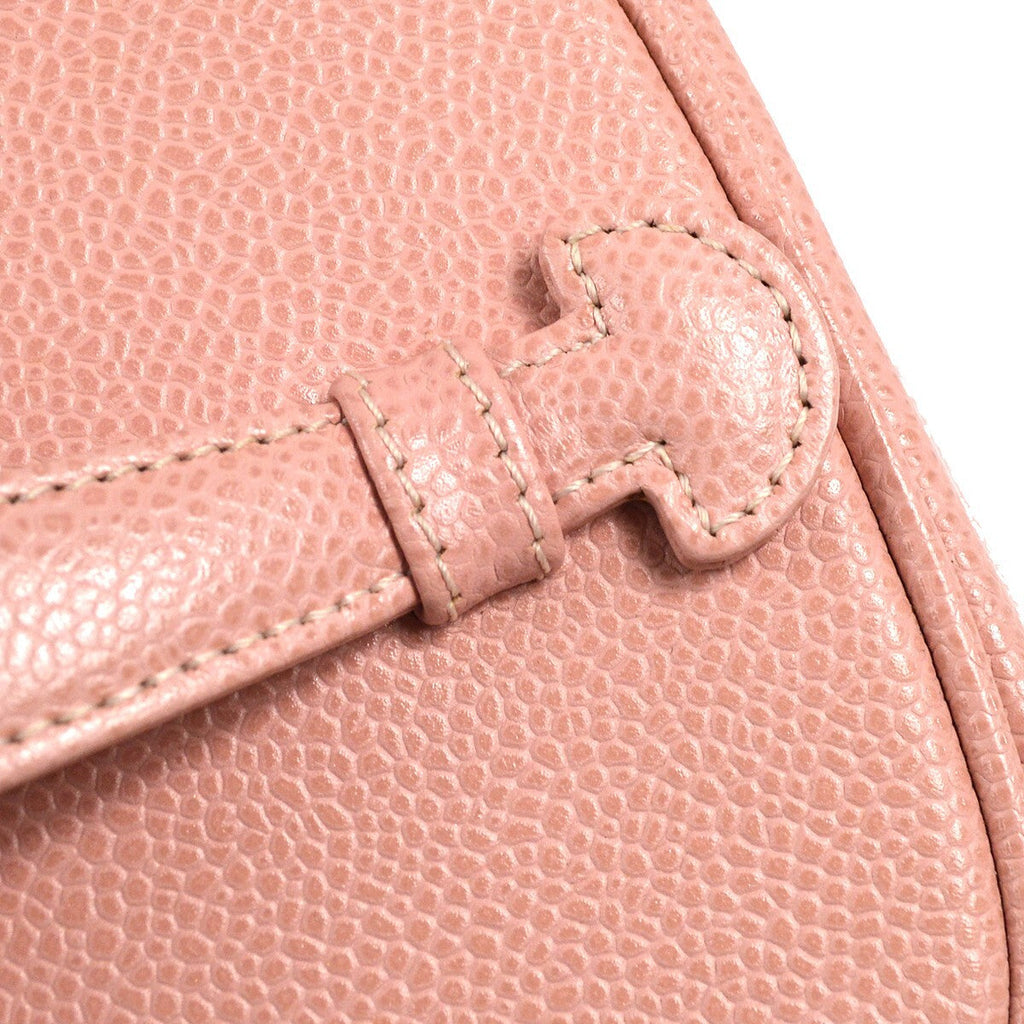 Chanel Vintage Timeless Cosmetic Case Caviar Pink Leather Clutche & Pouche Bag (Pre-Owned)