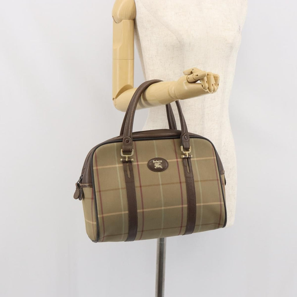 Burberry Nova Handbag Canvas Beige Canvas Handbag (Pre-Owned)
