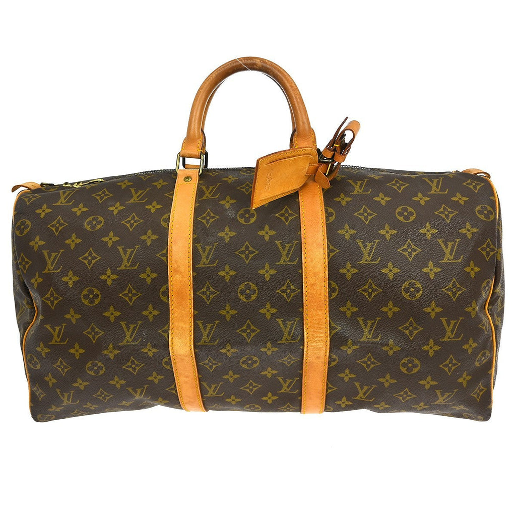 Louis Vuitton Keepall Bag Monogram Canvas Brown Canvas Travel Bag Bag (Pre-Owned)