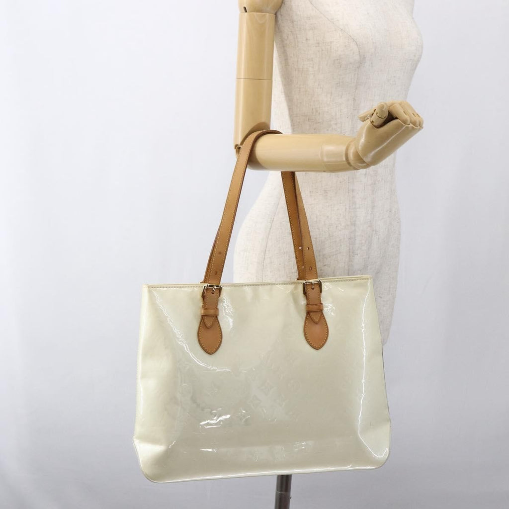 Louis Vuitton Brentwood Handbag Monogram Vernis Beige Patent_Leather Tote Bag Bag (Pre-Owned)