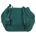 Bottega Veneta Zip Cube Messenger Intrecciato Nappa Green Leather Shoulder Bag Bag (Pre-Owned)